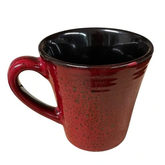 Pfaltzgraff red ceramic mug with lid / coaster - Picture 4 of 9